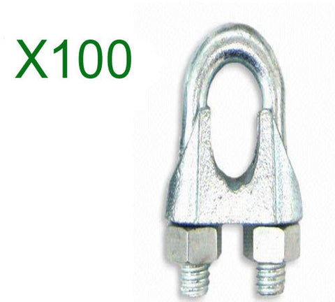 3mm Galvanised Wire Rope Grips (100pcs) - Chain Care Lifting Services Ltd
