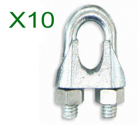 3mm Galvanised Wire Rope Grips (10pcs) - Chain Care Lifting Services Ltd
