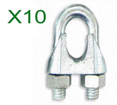 10mm Galvanised Wire Rope Grips (10pcs) - Chain Care Lifting Services Ltd
